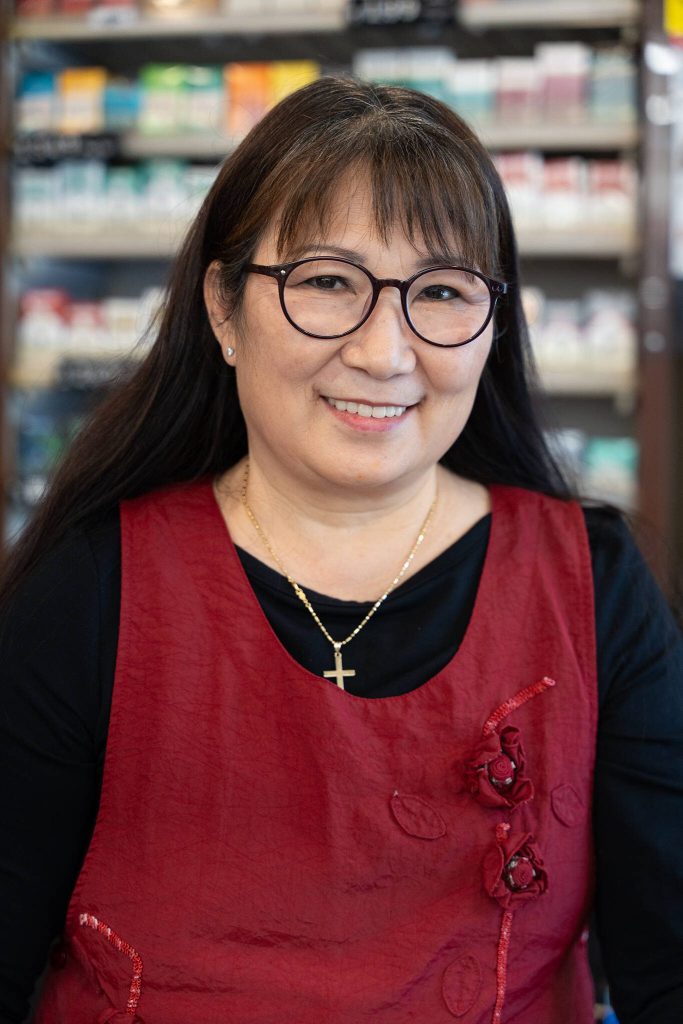 Lia Tetreault inside the Soundview Deli on Monday, Nov. 18, 2024, in Everett, Washington. (Will Geschke / The Herald)