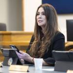 Lynnwood City Council Vice President Julieta Altamirano-Crosby speaks during a Lynnwood City Council meeting on Wednesday, Nov. 20, 2024. (Olivia Vanni / The Herald)