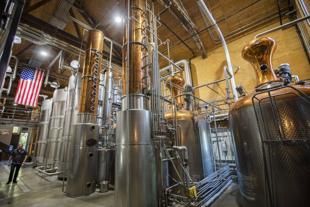 Inside the Woodinville Whiskey distillery on Monday, Oct. 7, 2024 in Woodinville, Washington. (Olivia Vanni / The Herald)