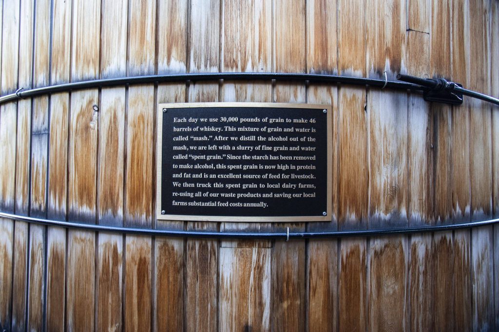 A large storage container for “spent grain” outside of Woodinville Whiskey on Monday, Oct. 7, 2024 in Woodinville, Washington. (Olivia Vanni / The Herald)