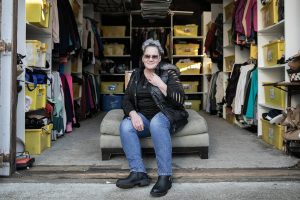 Esther’s Place “chaos” coordinator Sandra Stringham at Esther’s Place clothing pantry on Wednesday, Dec. 4, 2024 in Everett, Washington. (Olivia Vanni / The Herald)