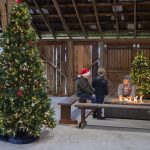 People sit around the fire and warm their hands at Luckie Farms on Tuesday, Dec. 17, 2024 in Lake Stevens, Washington. (Olivia Vanni / The Herald)