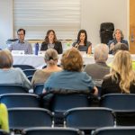 Edmonds City Council members answer questions during an Edmonds City Council Town Hall on Thursday, April 18, 2024 in Edmonds, Washington. (Olivia Vanni / The Herald)