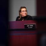 Everett Mayor Cassie Franklin talks about the 2025 budget before the City Council votes on Wednesday, Dec. 4, 2024 in Everett, Washington. (Olivia Vanni / The Herald)