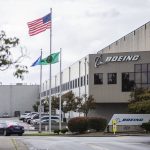 Outside of the Boeing Modification Center in 2023 in Everett, Washington. (Olivia Vanni / The Herald)