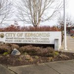 The city of Edmonds police, court and council chambers complex last year. (Olivia Vanni / Herald file)
