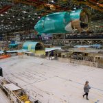 Jet fuselages at Boeings fabrication site in Everett, in September, 2022. Apples and aerospace are what most people think of regarding Washington state exports, but the products and services are much broader and could be affected by retaliatory tariffs if President-elect Trump places steep tariffs on foreign imports into the U.S. (Jovelle Tamayo / The New York Times file photo)