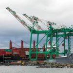 The vessel Tonga Chief, a Singaporean container ship, is moored at the Port of Everett Seaport on in November 2023, in Everett. (Ryan Berry / The Herald file photo)