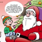 A boy sitting on Santa's lap has a big ask, Elon Musk, Vivek Ramaswamy, naughty list, Head Start, Big Bird, NPR, National Public Radio, GOP, RNC, Republican Party, President Elect Donald J. Trump, U S Congress, US Senate, US House of Representatives, DOGE, Department of Government Efficiency