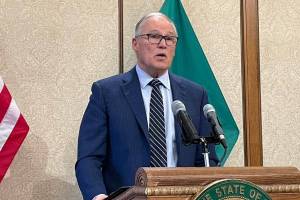 Washington Gov. Jay Inslee proposed his final state budget on Tuesday. It calls for a new wealth tax, an increase in business taxes, along with some programs and a closure of a women’s prison. The plan will be a starting point for state lawmakers in the 2025 legislative session. (Jerry Cornfield / Washington State Standard)