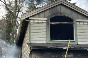 A woman died after a house fire destroyed a Lynnwood home Sunday. (Provided by South County Fire)