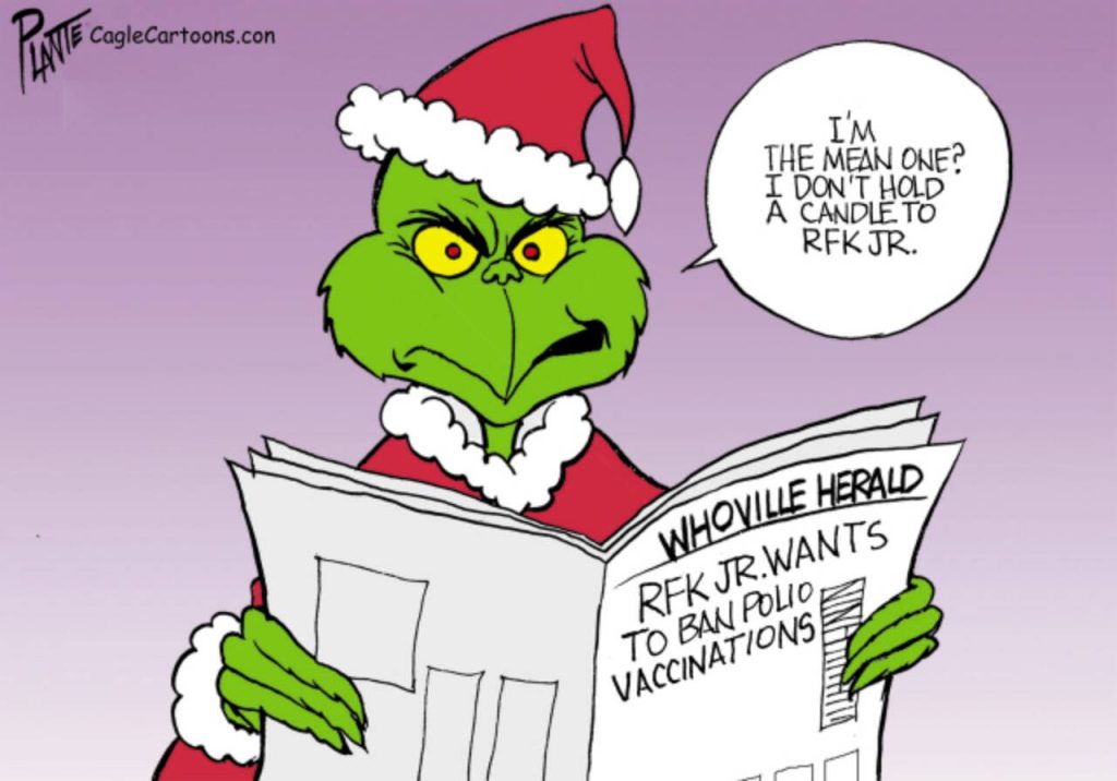 Bruce Plante Cartoon: Pharma Mogul Martin Shkreli, federal fraud, FBI, The Grinch, Former Chief executiveTuring Pharmaceuticals, hedge fund, Daraprim, toxoplasmosis, a parasitic infection that can cause brain damage in babies and people with AIDS, Plante 20151219
