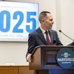 Marysville Mayor Jon Nehring talks during his State of the City Address on Tuesday, Jan. 28, 2025 in Marysville, Washington. (Olivia Vanni / The Herald)