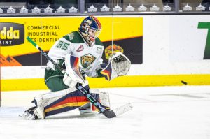Everett Silvertips' Raiden LeGall was recently named Goalie of the Month by the Western Hockey League. (Photo courtesy of Andy Glass / Everett Silvertips)