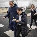 Olivia Vanni / The Herald
Former Everett Herald reporter TaLeah Van Sistine walks with former Gov. Jay Inslee while taking notes on Feb. 6, 2024, in Marysville.
Everett Herald reporter TaLeah Van Sistine walks with Governor Jay Inslee and takes notes on Tuesday, Feb. 6, 2024 in Marysville, Washington. (Olivia Vanni / The Herald)