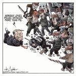 President Donald Trump says Nobody loves police more than him as the January 6th unsuyrgents beat a cop toon