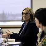 Heather Kurtenbach, executive secretary of the Washington State Building and Construction Trades Council, shares how the loss of federal funding would affect work in the state. Thursday, Jan. 30, 2025 (Aaron Kennedy / The Herald)