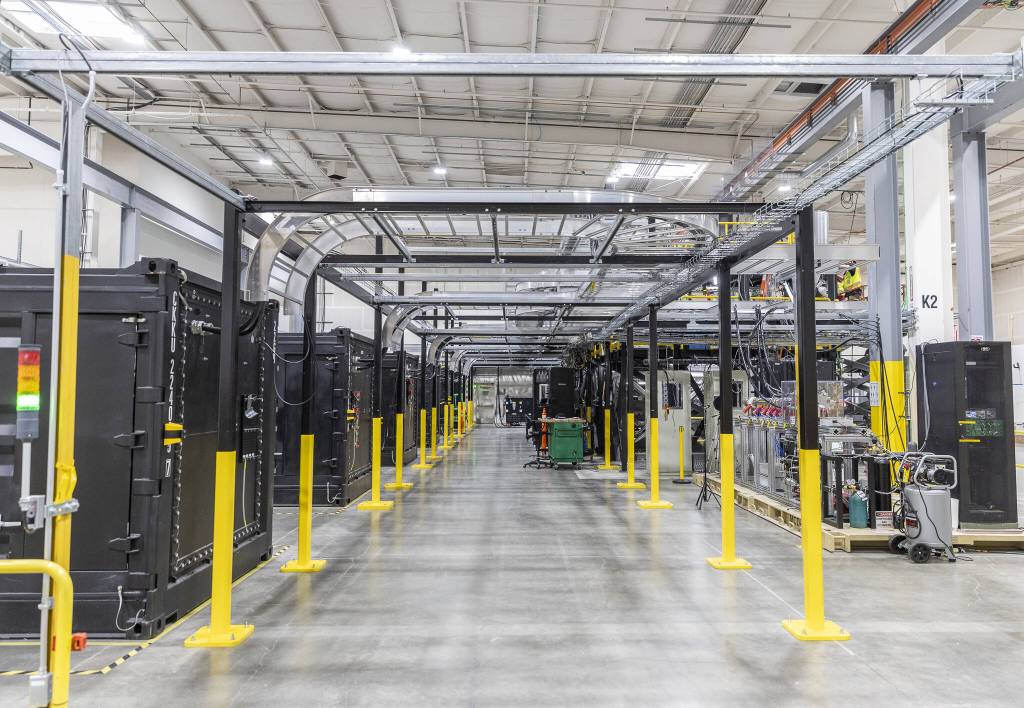 Zap Energys Century, a high-rep-rate, liquid-metal-cooled fusion test platform, on Monday, Feb. 3, 2025 in Everett, Washington. (Olivia Vanni / The Herald)