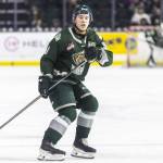 Everett Silvertips’ Landon DuPont during the game against the Medicine Hat Tigers on Wednesday, Jan. 29, 2025 in Everett, Washington. (Olivia Vanni / The Herald)