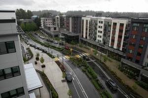 File photo
Van Ry Boulevard is seen from the top of the Traxx Apartments in May 2024 in Mountlake Terrace.