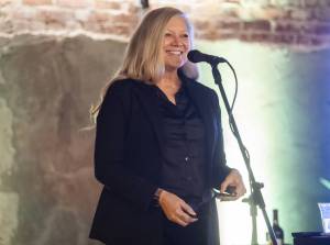 New Greater Everett Chamber of Commerce CEO CEO Wendy Poischbeg speaks at a kick off event on Wednesday, Jan. 15, 2025 in Everett, Washington. (Olivia Vanni / The Herald)