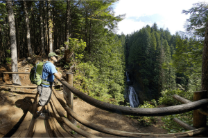 Jonathan Nelson visits Wallace Falls State Park for his virtual tour project with the Washington State Parks Foundation. (Jonathan Nelson)