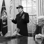 Eric Lee / The New York Times
President Trump listens alongside Elon Musk as he explains the administrations cost-cutting efforts in the Oval Office of the White House in Washington, on Feb. 11. Musk has for weeks posted on social media about government spending, often amplifying and seeding false information.