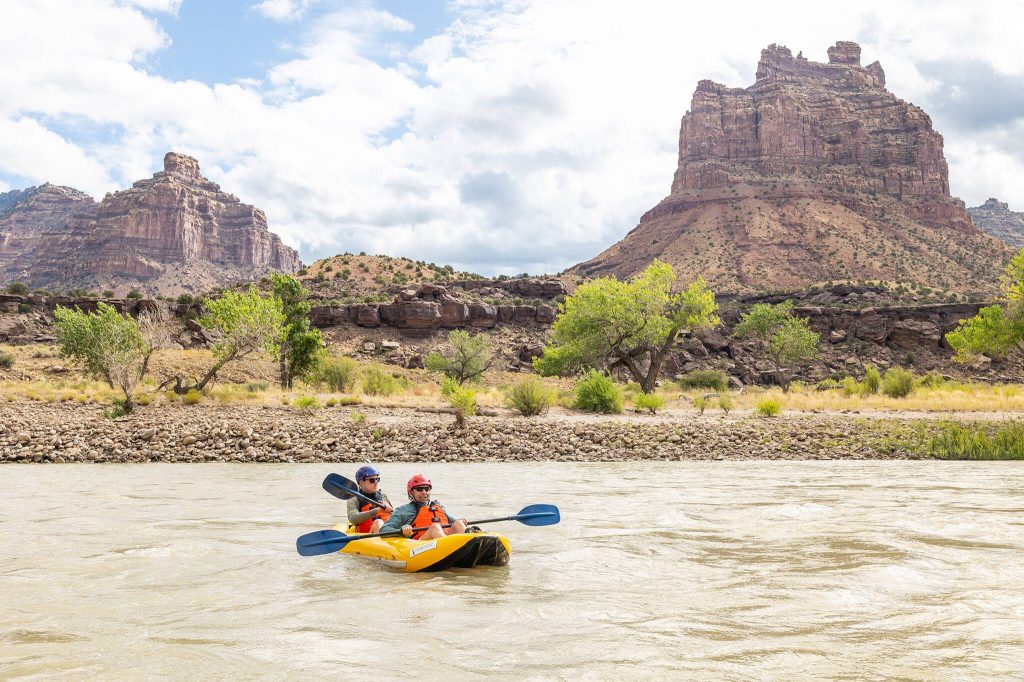 Mikah Meyer and his mentor Larry Edwards rating in Desolation Canyon, Utah. (Photo provided by Mikah Meyer)