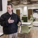 Chuck Steichen, project manager and Lynnwood deputy chief of police, talks about the first floor space of the Lynnwood Crisis Care Center on Friday, Feb. 7, 2025, in Lynnwood, Washington. (Olivia Vanni / The Herald)