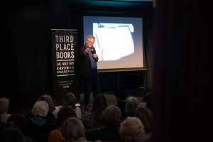 Rick Steves speaks at an event for his new book, On the Hippie Trail, on Thursday, Feb. 27 at Third Place Books in Lake Forest, Washington. (Will Geschke / The Herald)