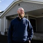 Our Lady of Hope Fr. Joseph Altenhofen outside of his parish’s building that will be the new home of Hope ‘N Wellness on Wednesday, March 5, 2025 in Everett, Washington. (Olivia Vanni / The Herald)