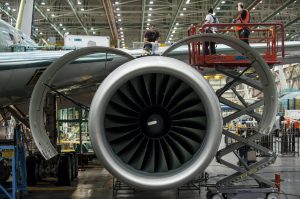 FILE -- An engine on a Boeing 767 jet aircraft, at a Boeing facility in Everett, Wash., March 7, 2012. The Boeing 737 engine that failed on Southwest Flight 1380 is not the only one that has caught the eye of regulators: Engines on Boeing's 787 Dreamliner and 767 have also failed, prompting questions about their design and inspection procedures. (Stuart Isett/The New York Times)