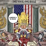 Editorial Cartoon by Graeme MacKay, The Hamilton Spectator – Thursday March 6, 2025

Trump's Court: The New Era of American Monarchy

"America is Back" – A Return to What?

The declaration of "America is back" by President Donald Trump rings through the halls of power with a resonance that's both reassuring to some and disconcerting to others. But as we delve deeper into his policies and the current state of the nation, a pressing question arises: Back to what, precisely? The rhetoric suggests a return to greatness, yet the reality paints a picture that seems to harken back to an era less democratic and more autocratic.

Trump's imposition of tariffs on Canada, Mexico, and China has been described by The Economist as an unexpected upheaval, causing a ripple of economic isolationism reminiscent of the protectionist policies of the late 19th century. Readers of The Globe and Mail express concern that these actions dismantle decades of progress toward free trade that the U.S. once championed. The United States, a founding figure in reducing global trade barriers through agreements like GATT and the WTO, now appears to be retreating to a time when tariffs were the norm rather than the exception.

The editorial from The Globe and Mail paints a picture of a U.S. pivoting away from its Western allies towards the arms of the Kremlin. This shift raises questions about America's role as a reliable ally in the post-war era, a period when it provided security and leadership against totalitarianism. Reader comments reflect unease over the abandonment of long-held security guarantees and the potential fallout for global stability. The U.S. seems to be distancing itself from the very alliances it helped to build, suggesting a return to an era of isolationism and unilateralism.

Domestically, Trump's administration is characterized by significant upheaval, with an unelected billionaire like Elon Musk reportedly wielding power to fire civil servants. The concentration of power i