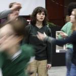 Lucy Knudson, who plays Eurydice, performs during a full run-through of the play at rehearsal on Monday, March 17, 2025, in Lynnwood, Washington. (Olivia Vanni / The Herald)