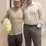 Nick Jessen is with Dr. Kevin Sanders on his last day of radiation before starting chemotherapy treatment. (Provided photo)