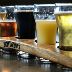 A sampler at Scuttlebutt Brewing Restaurant and Pub Friday afternoon on July 2, 2021 in Everett, Washington. (Kevin Clark / The Herald)