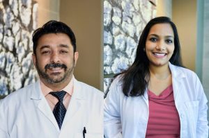 Dr. Arun Arora on the left and Dr. Aishwarya Prasad are principal investigators at the Northwest Clinical Research Center. Photo courtesy of Northwest Clinical Research Center.