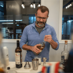 Ryan Hembree prepares a Spring Wish cocktail at Skip Rock Distillers on March 3, 2023 in Snohomish, Washington. (Annie Barker / The Herald)