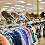A selection of thrift clothing at Bellas Voice Thrift Store on Friday, April 25, 2025, in Lynnwood, Washington. The store noticed a recent uptick in retail theft, often calling the police three to five times a month. Friday. (Aspen Anderson / The Herald)