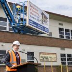 Jackson Elementary School Principal Darren Larama speaks at the groundbreaking on Tuesday, April 1, 2025 in Everett, Washington. (Olivia Vanni / The Herald)