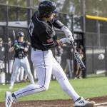 Jacksons Colby Bossert gets a hit during the game against Edmonds-Woodway on Wednesday, April 2, 2025 in Edmonds, Washington. (Olivia Vanni / The Herald)