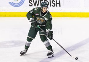 Everett Silvertips’ Carter Bear on Wednesday, Jan. 29, 2025 in Everett, Washington. (Olivia Vanni / The Herald)
