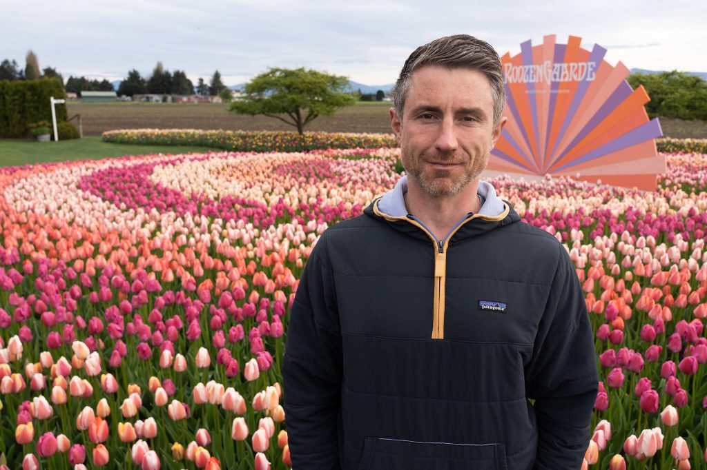 Brent Roozen, a tulip farmer at Roozengaarde outside of Mount Vernon on Thursday during the Skagit Valley Tulip Festival.