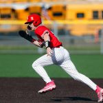 Stanwood’s TJ McQuery takes off for second base during a playoff loss to Kentlake on Tuesday, May 14, 2024, at Kent Meridian High School in Kent, Washington. (Ryan Berry / The Herald)