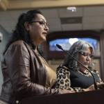 Verónica Martinez speaks to the Everett City Council on Wednesday, April 16, 2025 in Everett, Washington. (Olivia Vanni / The Herald)