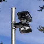A newly installed traffic camera along 100th Avenue West on Monday, April 14, 2025 in Edmonds, Washington. (Olivia Vanni / The Herald)
