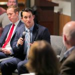 Snohomish County Council member Jared Mead, speaks during the Building Bridges Summit in 2023 at Western Washington University Everett. (Ryan Berry / The Herald)