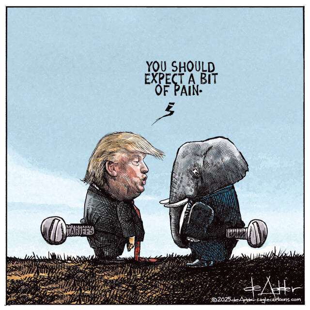 Trump tells a Republican that he toonshould expect some pain with tariffs while there are giant tariff screws stuck in their ass.