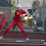 Stanwood senior Reagan Ryan prepares for the next pitch during the Spartans 11-1 win against Everett at Lincoln Field in Everett, Washington on April 21, 2025. (Joe Pohoryles / The Herald)