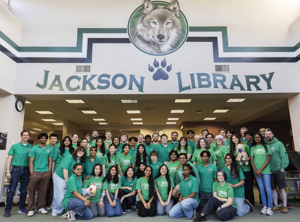 Henry M. Jackson High Schools FIRST Robotics Competition championship robotics Team 2910 Jack in the Bot on Thursday, April 24, 2025 in Mill Creek, Washington. (Olivia Vanni / The Herald)